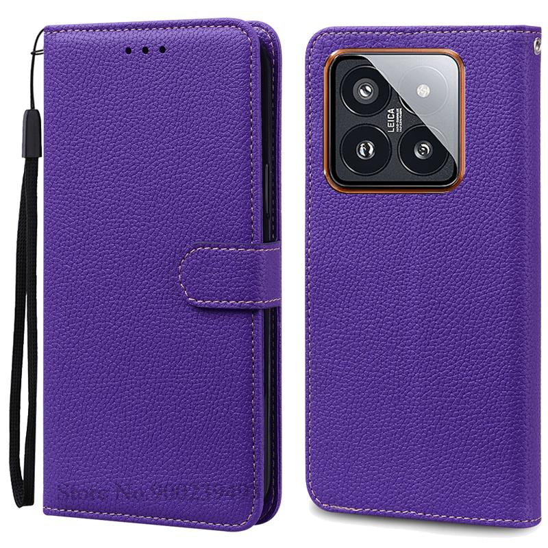 Mi 14 Mi14 Xiaomi14 Pro Case For Xiaomi 14 Case Leather Wallet Flip Case For Xiaomi 14 Pro Cover Coque For Xiaomi Mi 14 Fundas