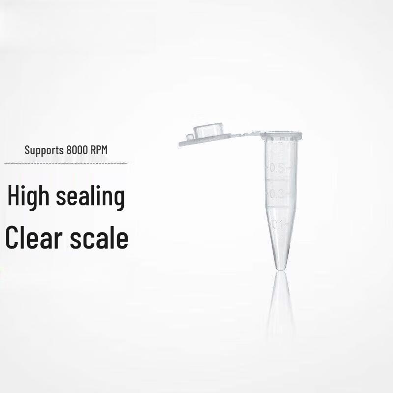 0.5mL Plastic Conical Centrifuge Tubes with Attached Caps