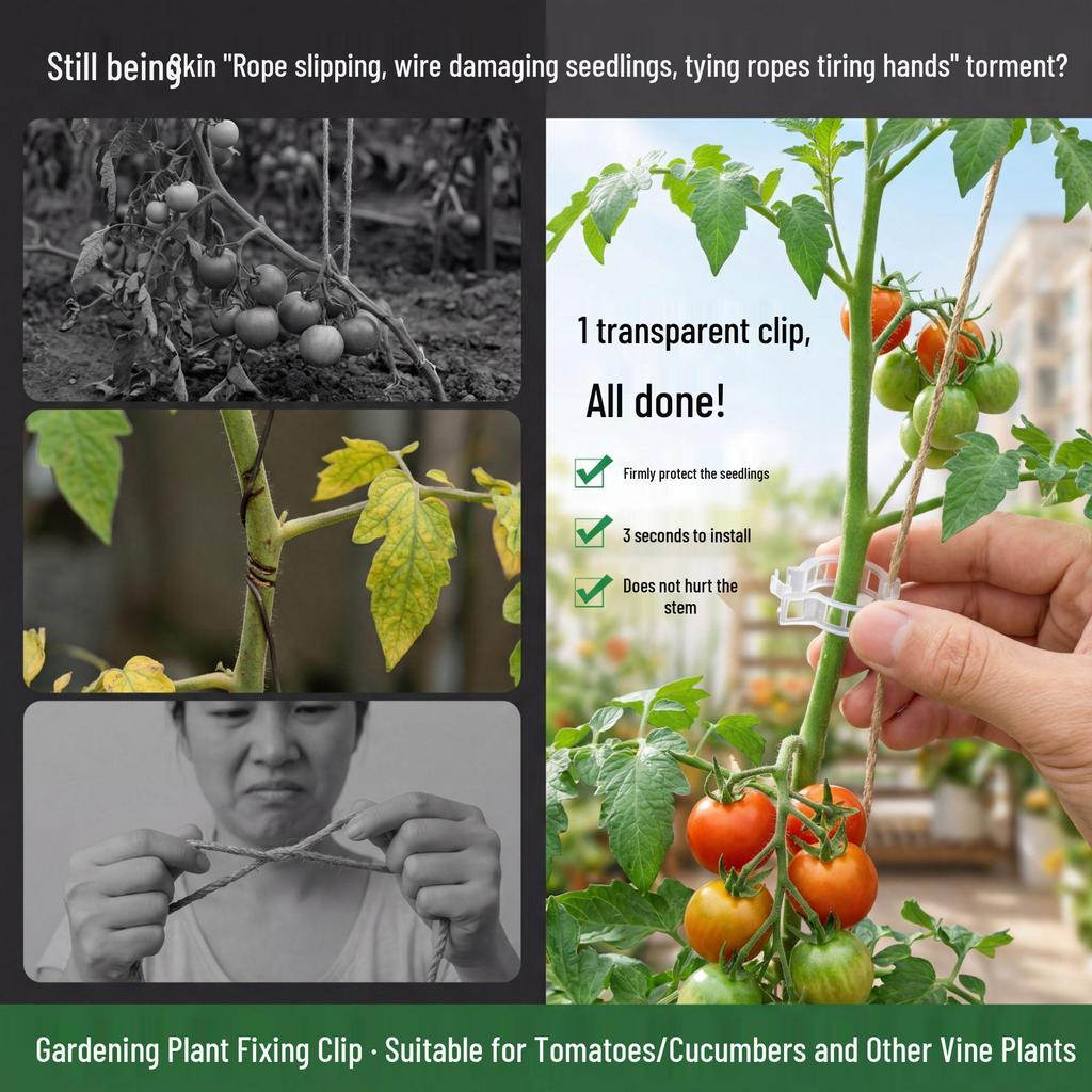 Eco-Friendly Durable Vine Tie Clips for Gardening and Greenhouse Use