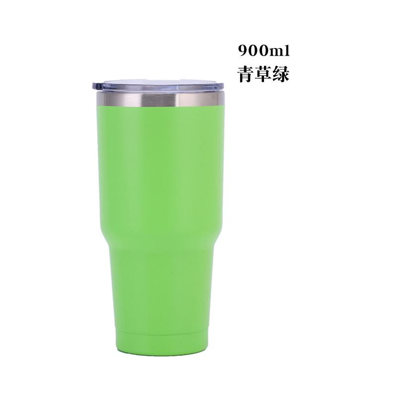 30oz 900ml Double Wall 304 Stainless Steel Car Tumbler, Vacuum Insulated Large Capacity Travel Beer Cup with Splash Lid