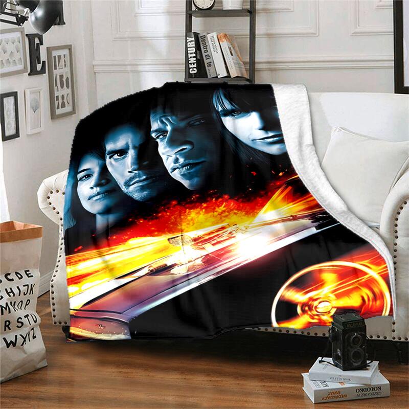 1pc Blanket Fast and Furious Print Design, Lightweight Blanket for Sofa, Bed- Soft &Warm, Gift for All Seasons like Christmas, Halloween