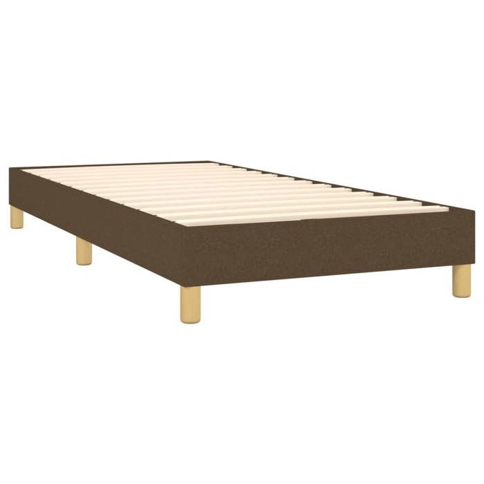 Cadre de lit avec matelas - Maison Exclusive - 90x190 cm - Tête de lit réglable - Marron foncé