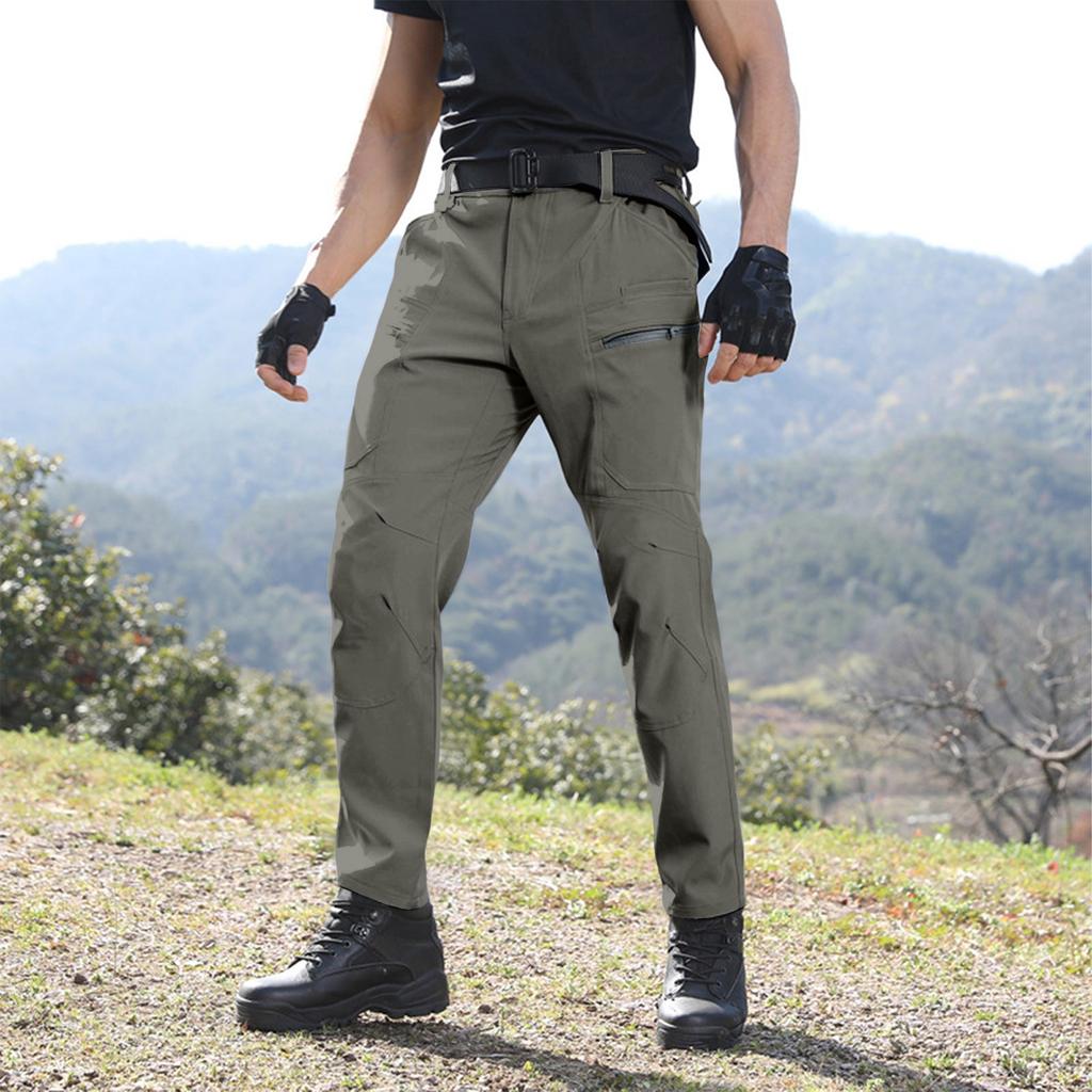Herren-Fleecehose | Ripstop, Mehrere Taschen, Arbeitshose, Cargohose mit Reißverschluss zum Wandern, Camping, Angeln & Bauen