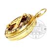 Polished Brass 45mm Pocket Sundial Compass in Wooden Box