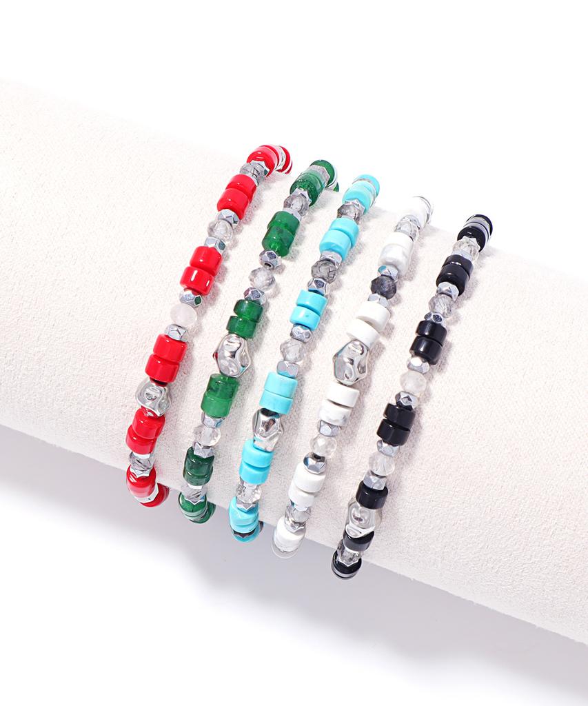 Polalita Color Point Hematite Bead Bracelet (Plt-Br-143_Skb)