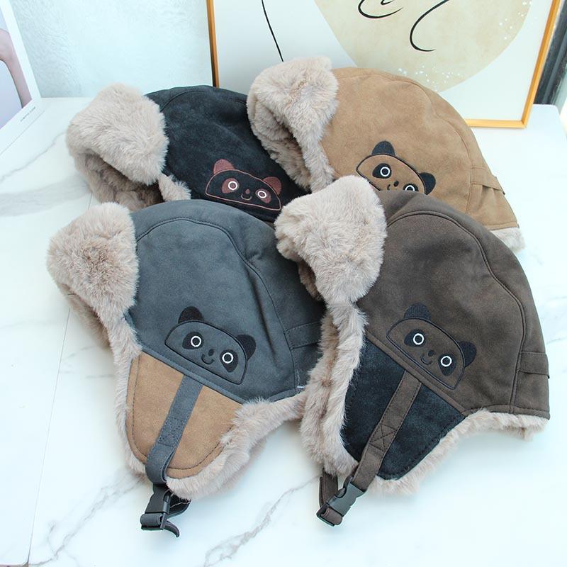 New outdoor cycling skiing Lei Feng hat for men and women, winter velvet thickened warm cold ear protection windproof flying cap