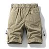 Herren Baumwolle Atmungsaktiv Cargo-Shorts Elastischer Bund Kordelzug Mehrere Taschen Knielang Lässig Arbeitsshorts