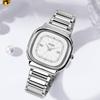 Montre Femme Quartz Étanche, Montre Carrée Simple Grande Cadran, Montre Femme Acier Inoxydable Haut de Gamme de Niche