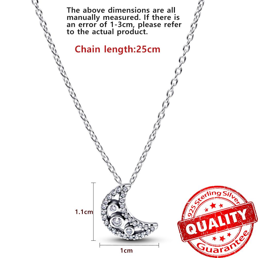 Sparkling Copper Gold Infinite Diamond Pavé Circle Necklace Moon&Butterfly Necklace For Women Dazzling Winter Gift