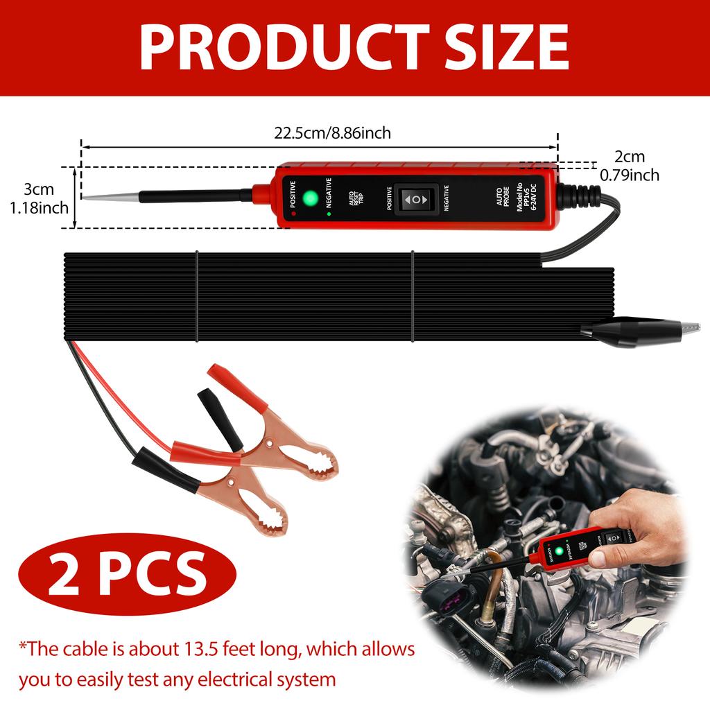 Automotive Electric Circuit Tester Car Electrical System Tester Voltage Power Probe Kit Portable Automotive Electrical Testing