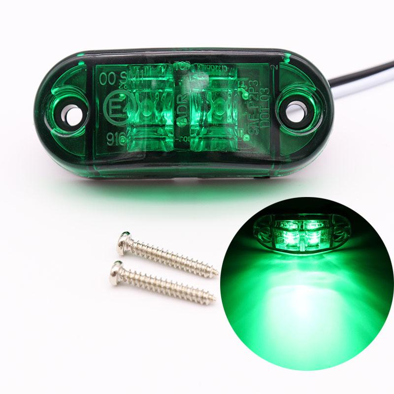 2stk 12v 24v Led sidemarkeringslys for tilhenger lastebiler Caravan Sideklaring markeringslys Lampe Led Lastebil Amber Rød Hvit 10-30V