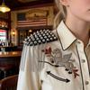 Punk Quasten Schulterklappen Retro Nieten Schulterklappen Quastenkette Schulterklappen für Uniformen Herren Damen Kostümzubehör