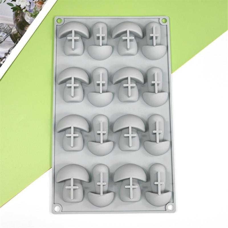 Moule Mousse Silicone 16 Trous Forme Champignon Moules à Dessert Moules à Chocolat