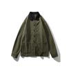 American vintage Contrast Color Lapel Pleat Cargo Shirts Men's Spring and Summer Thin Outerwear Foreign Trade Men's Casual Shirt
