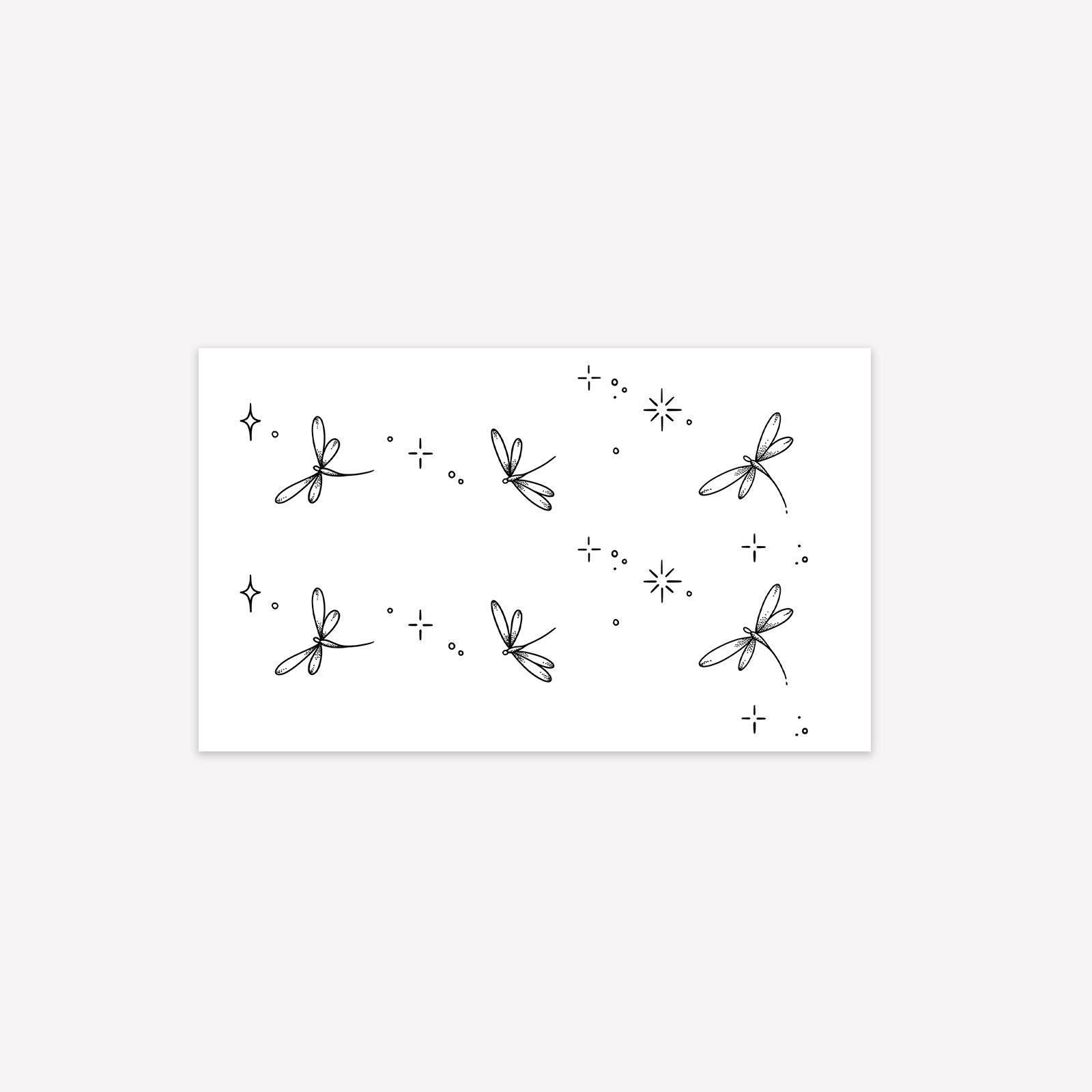 Flying Little Dragonfly Tattoo Sticker Spice Girl Personality Advanced Sense Simple Collarbone Tattoo Sticker 15*9
