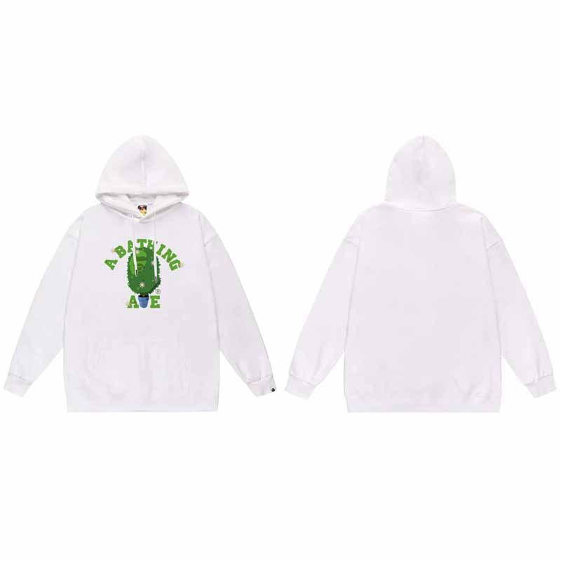 Mens Oversized Hooded Sweatshirt With Ape Head Print Heavyweight Cotton Long Sleeve Pullover Daily Wear