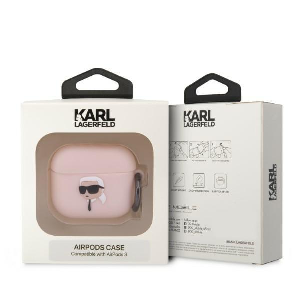 Etui Do AirPods 3 Karl Lagerfeld Karl Head 3D Różowe