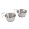 2PCS Mini Camping Cups Stainless Steel Small Stacking Cup with Handle for Outdoor Picnic Hiking