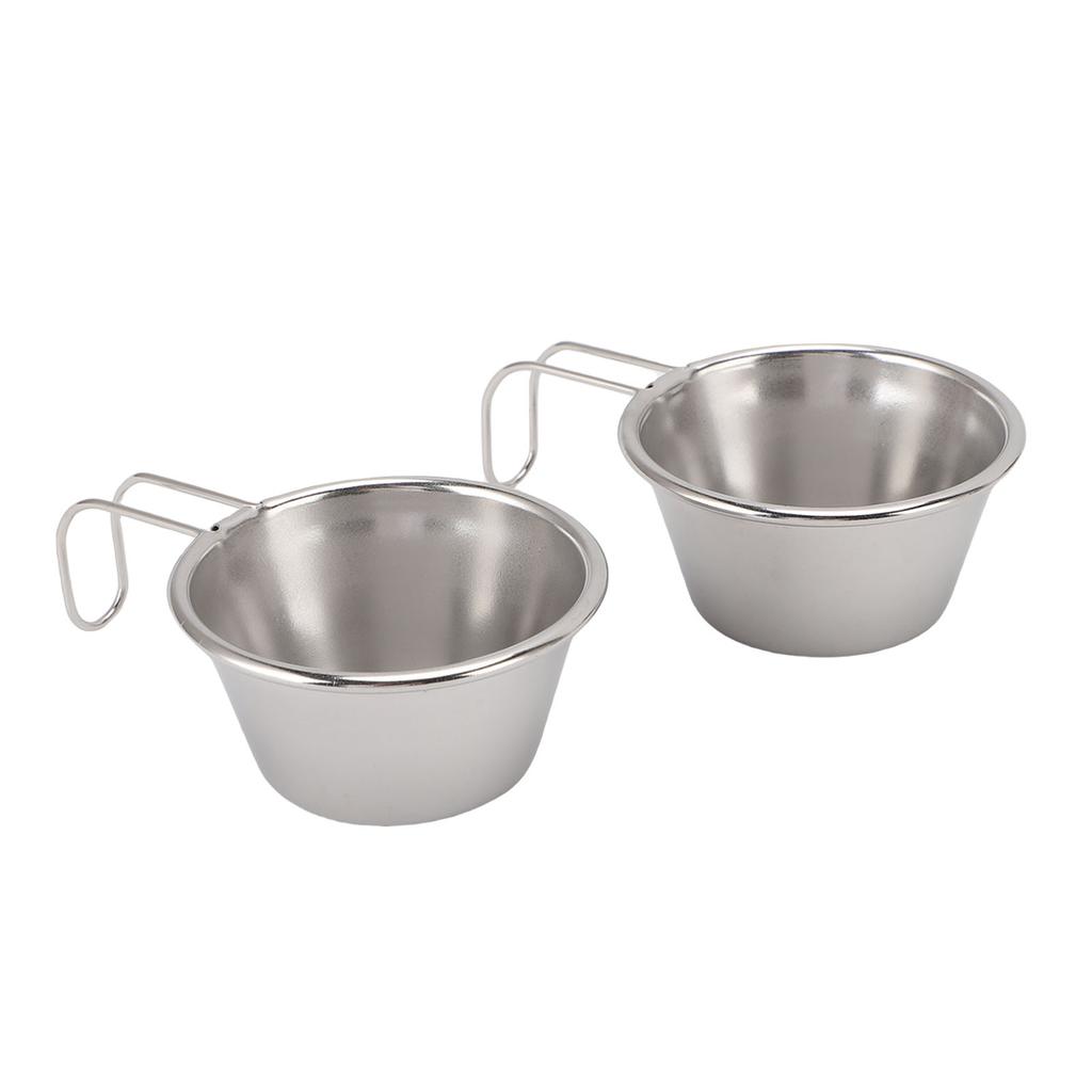 2PCS Mini Camping Cups Stainless Steel Small Stacking Cup with Handle for Outdoor Picnic Hiking