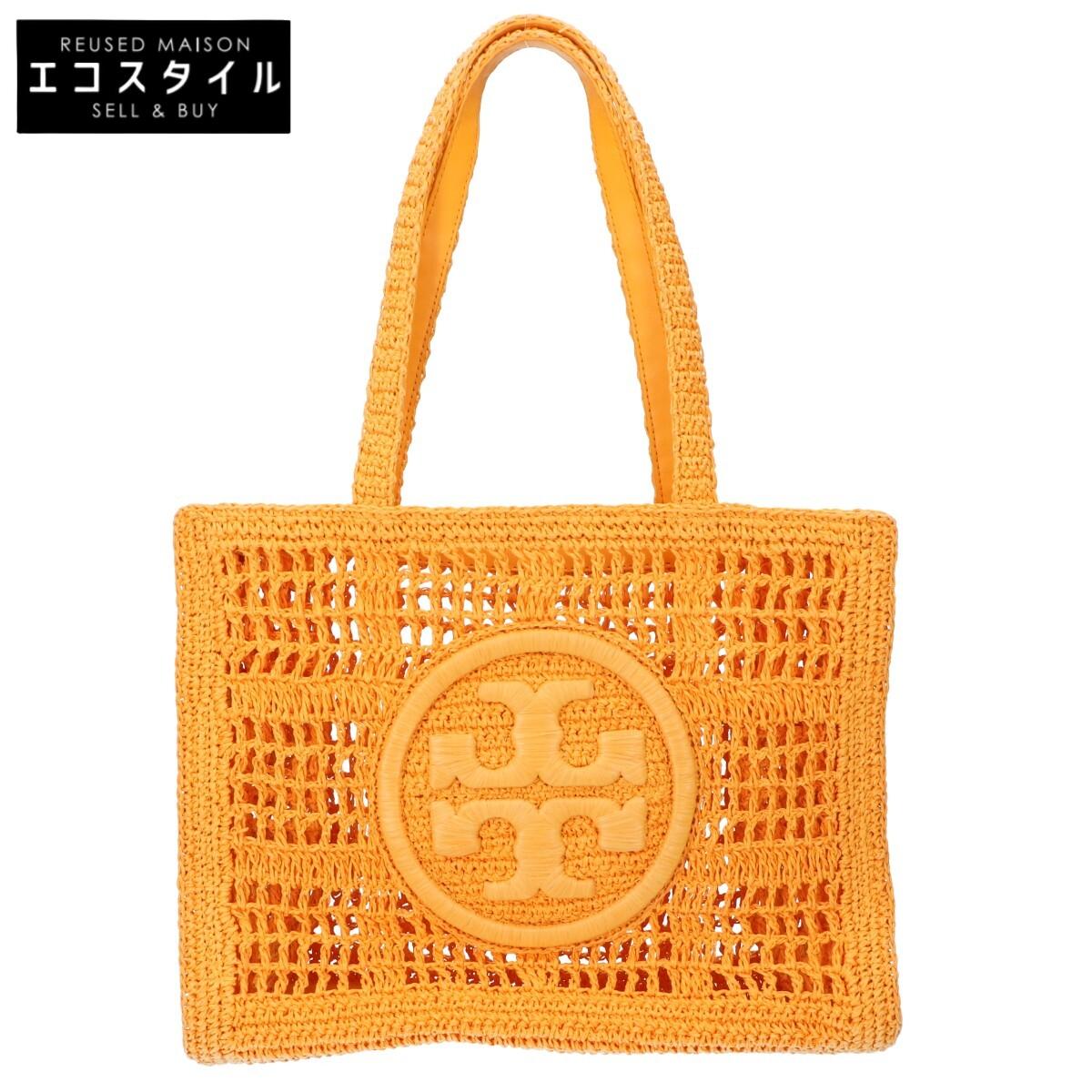 

Tory Burch 158040 Ella Hand Crochet Small Tote Bag yellowUsed