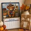 Crafting Project for Adults Highland Cow Farmhouse Calendar DIY Kit 12 Months, Handmade Style Craft Paper And Cloth Set, Rustic Home Office