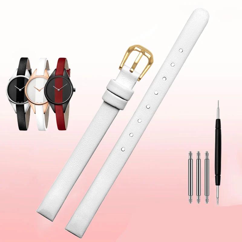 

Ремінець для годинника CK Ремінець K8P236L6 K8P231C1 237 Жіночий годинник з натуральної шкіри з браслетом на голковій застібці 8 мм 8mm