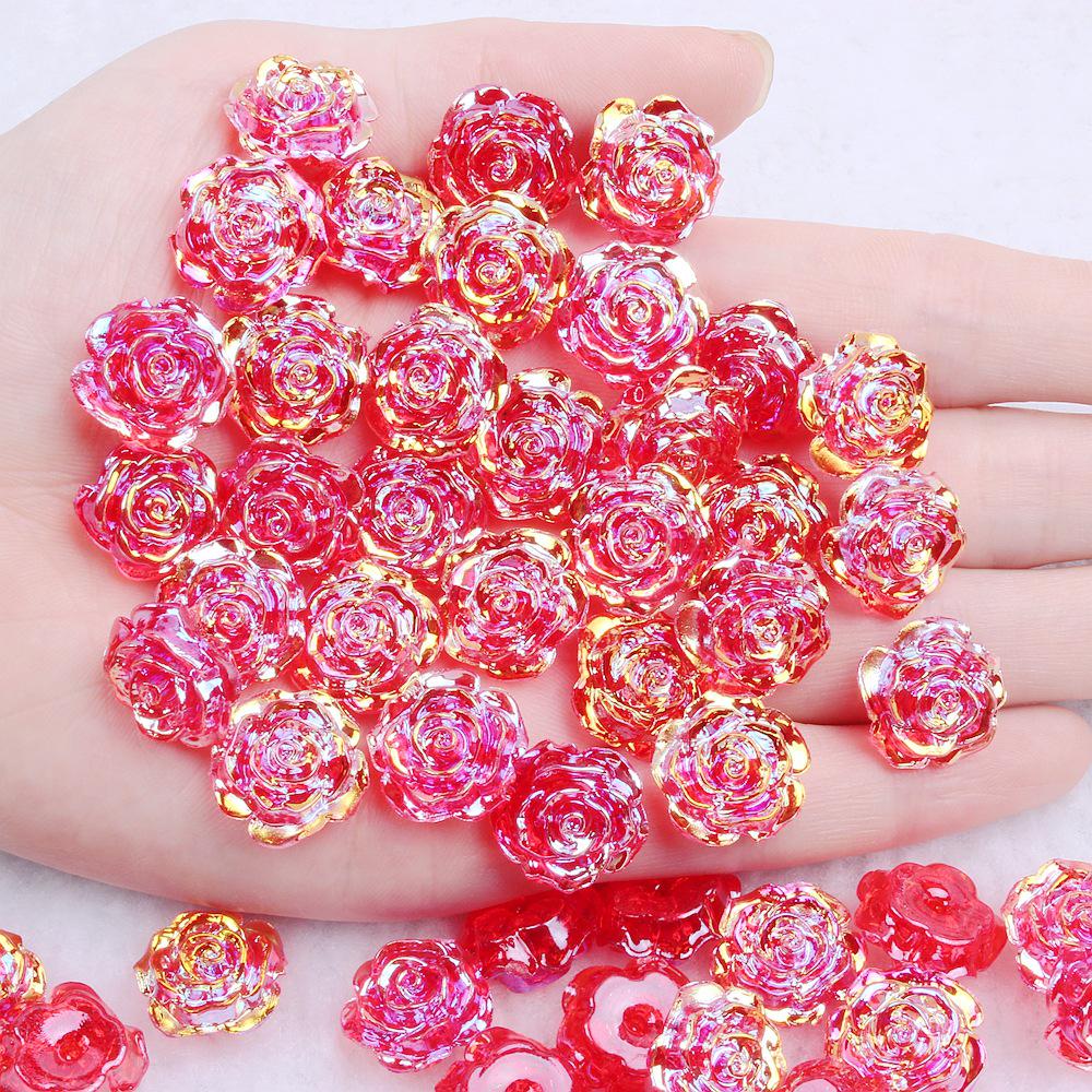 Solid Color Resin Rose Pearl Stickers for DIY Phone & Jewelry Accessories