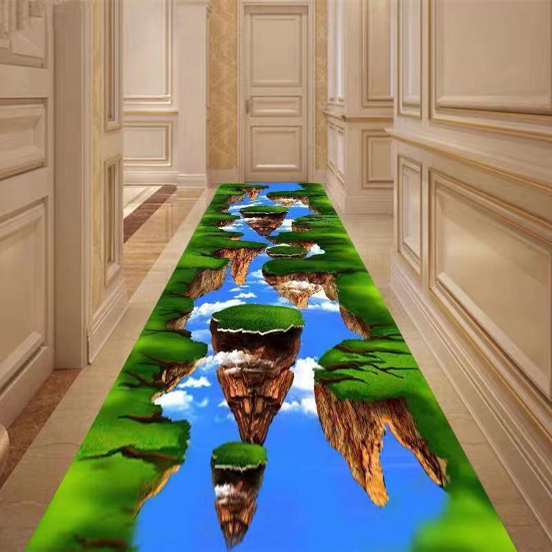 3D Fun Adventure Corridor Mat Bedroom Kitchen Rugs Kids Room Decorative Play Mat Area Rug Pastoral Carpets for Living Room