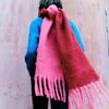 Autumn and Winter New Imitation Cashmere Gradient Color Matching Scarf Women's Mohair Thickened Warm Scarf Shawl