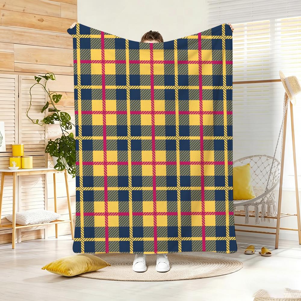Retro Seamless Pattern Throw Lightweight 240G Flannel Blanket Soft Skin-Friendly For Summer Cooling