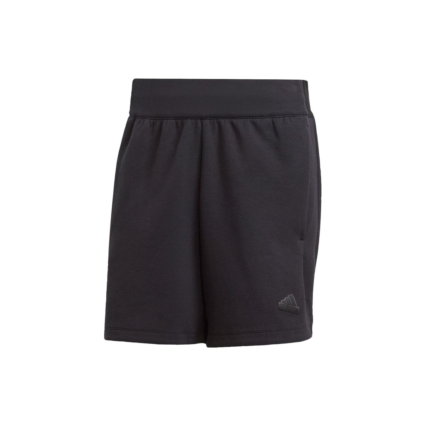 

Adidas Solid Color Elastic Straight Leg Casual Shorts Men Bottoms Black IN5096