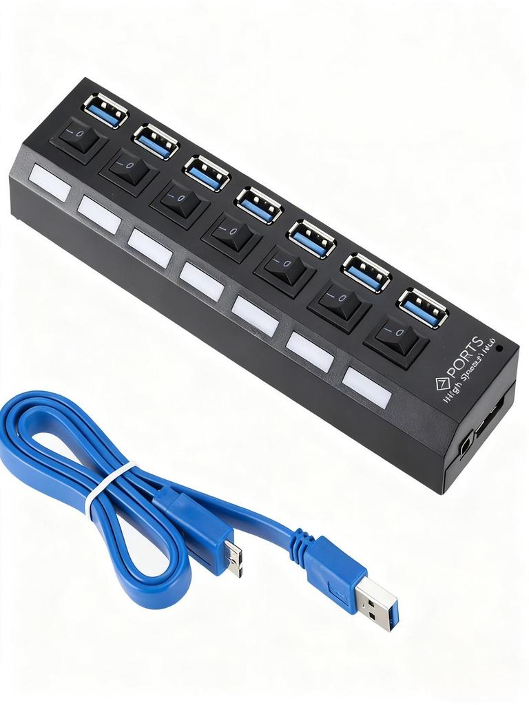 USB 3.0 7-Port Switch Hub Splitter