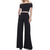 Hochwertige Damen-Hose mit hoher Taille, modisch, solide, lockere, weite, lange Hose, fließende Palazzo-Hose