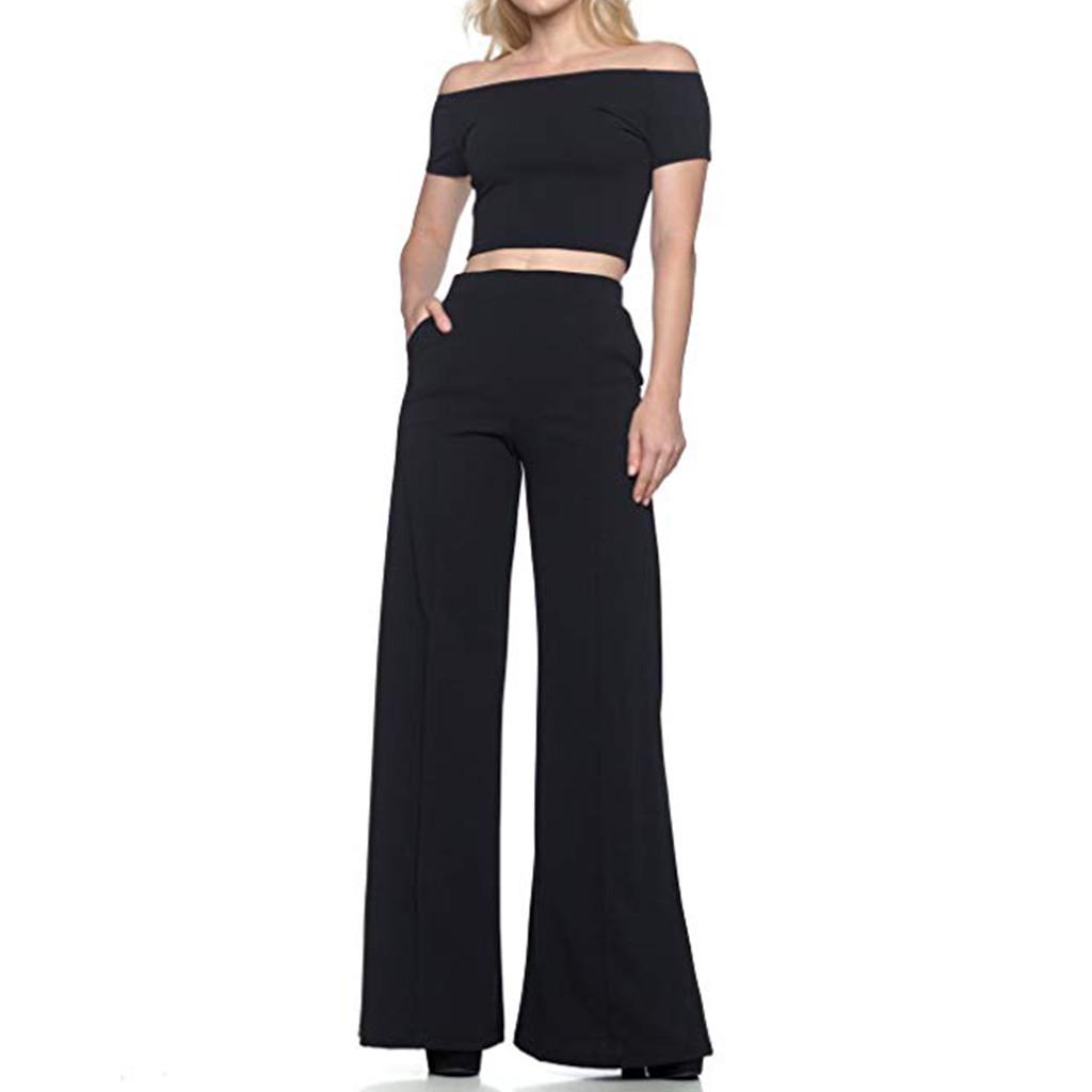 Hochwertige Damen-Hose mit hoher Taille, modisch, solide, lockere, weite, lange Hose, fließende Palazzo-Hose