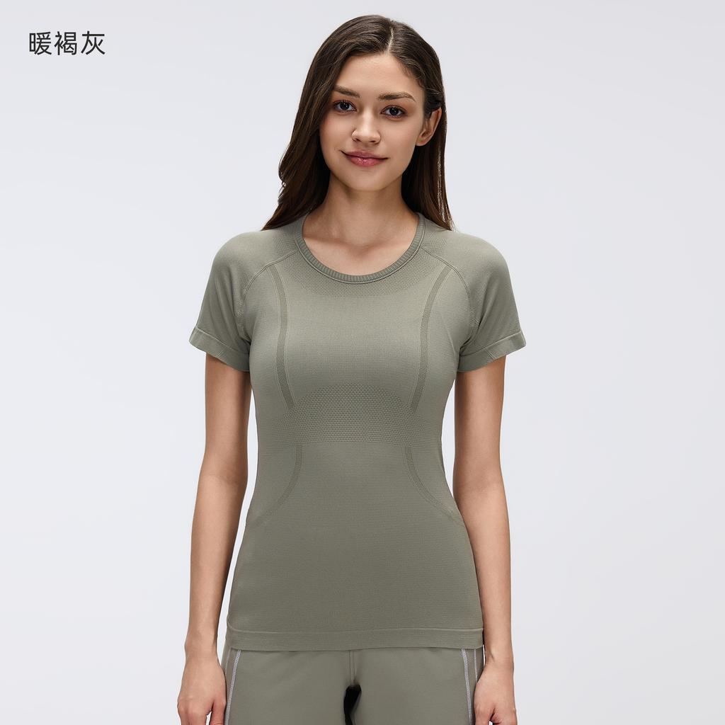 Spring and Summer New Women's Short-sleeved Crew Neck Sports T-shirt Running Fitness Top Slim-fitting Breathable Yoga Short-sleeved S1011