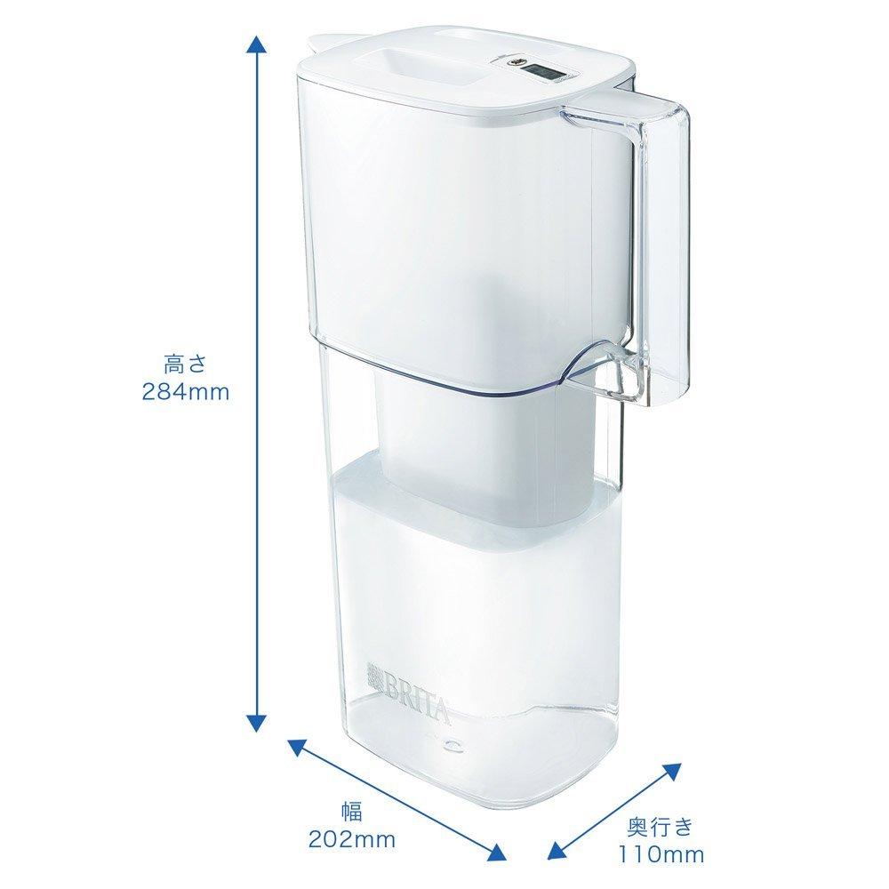 BRITA 1.1L Water Filter Pot with Liquery White Memo, Includes One Cartridge [Japan Specification, Official Japanese Product]