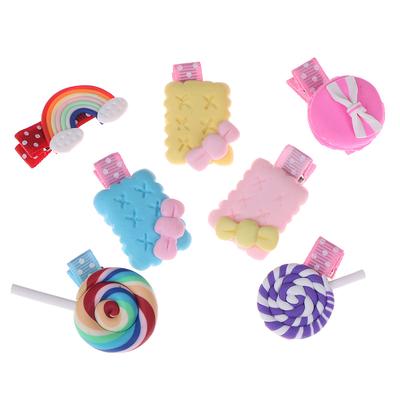Cute Girls Hair Pins Polymer Clay Stereo Candy Hair Clips Child