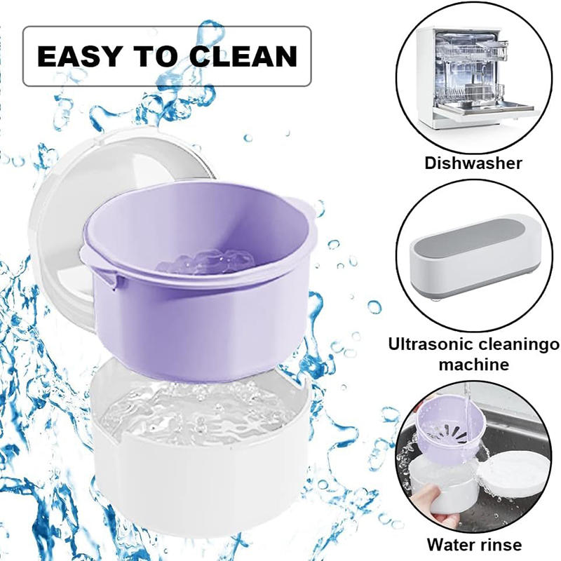 Orthodontic Retainer Storage Box Soaking Invisible Teeth Denture Cleaning Tooth Storage Portable Belt Storage Case