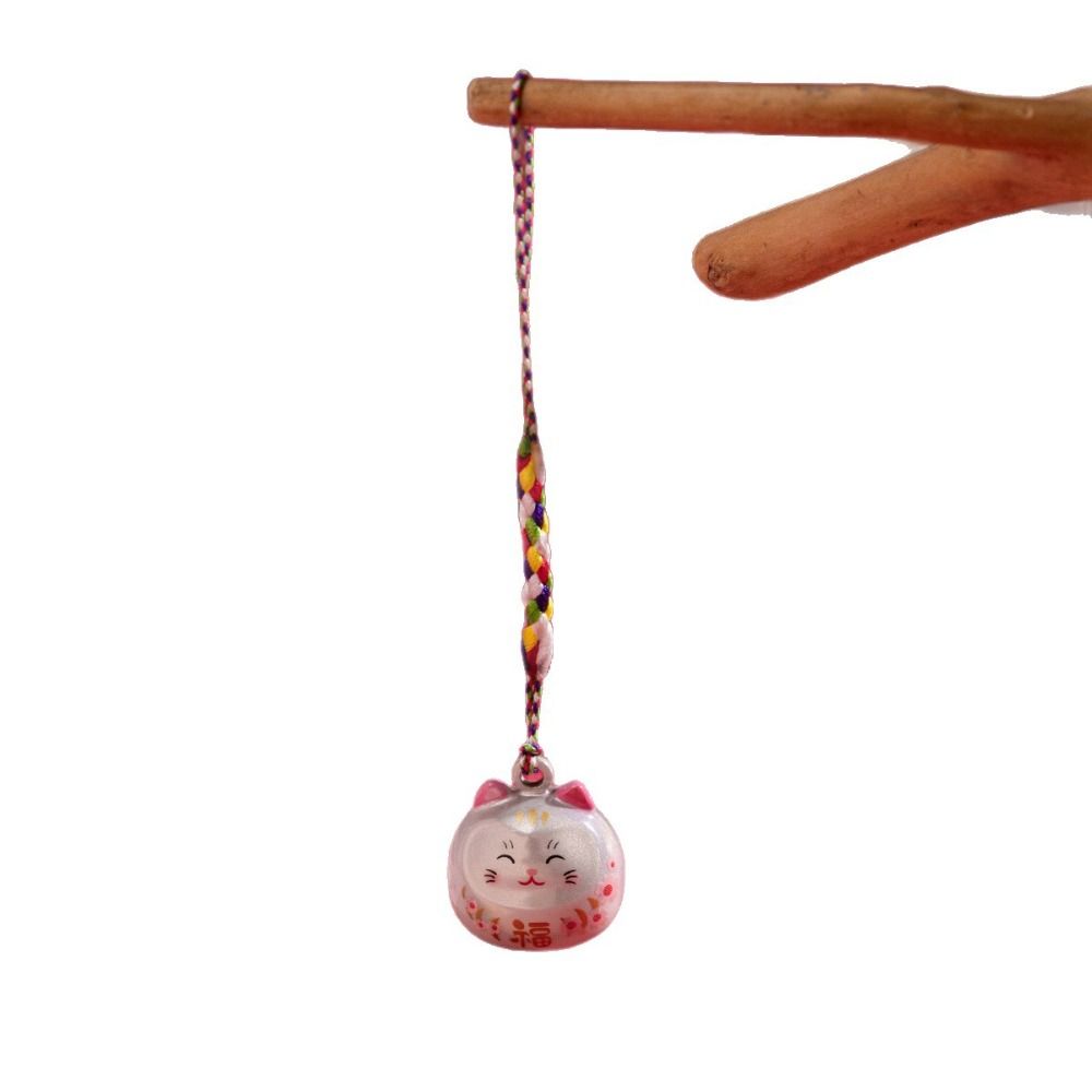 Bring Wealth Cat Bells Pendant Cat Daruma Bells Pendant Key Chain  Handbag Accessories