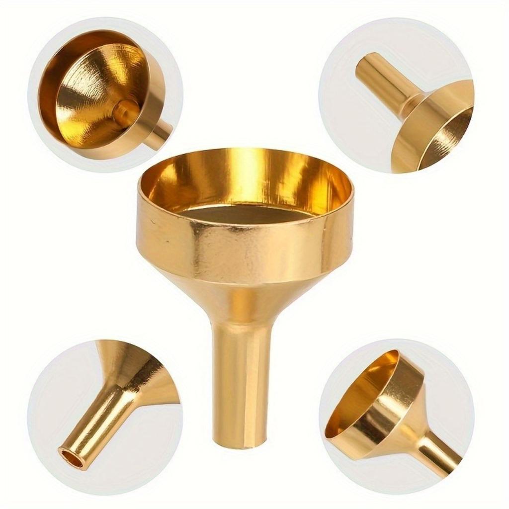 5pcs Portable Metal Mini Funnels for Perfume & Essential Oil Transfer - Easy to Use, Alcohol-Free, Compact Accessories for Liquid Dispensing