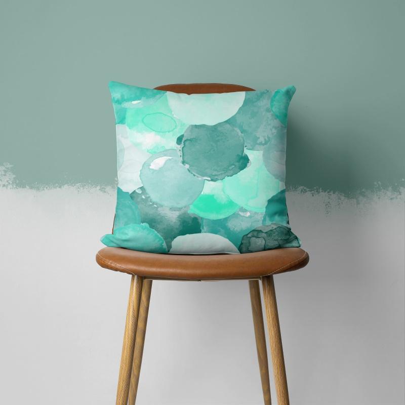 Teal Cushion Cover Leaf Feather Geometric Heart Sofa Pillowcase Bedroom Home Decor Office Decor Accessories 60x60cm50x50cm45x45