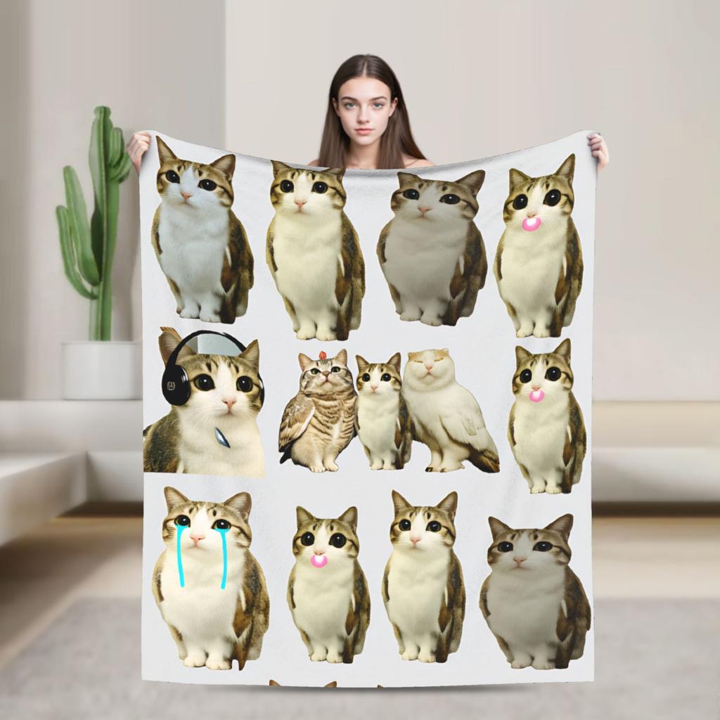Warm Comfy Blanket Plane Travel Funny Space Planet Kitten Bedding Throws Fashion  Bedspread For Home Decor