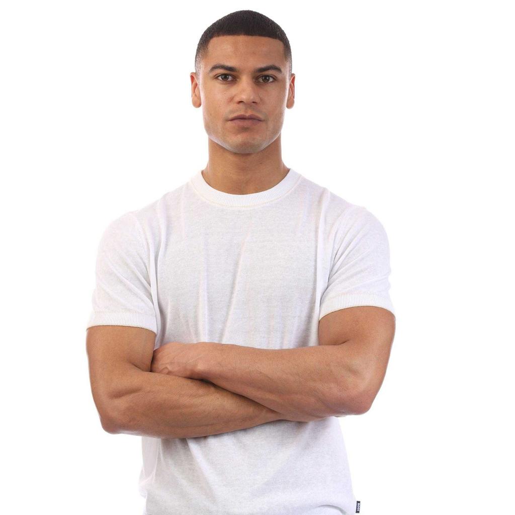 Boss Mens H-Jiovanni Tipped Short-Sleeved Sweater Top