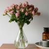 Minimalist Clear Glass Vases for Home Decors Ribbed Flower Pot for Living Room Kitchen Bathroom Wedding Table Centerpieces