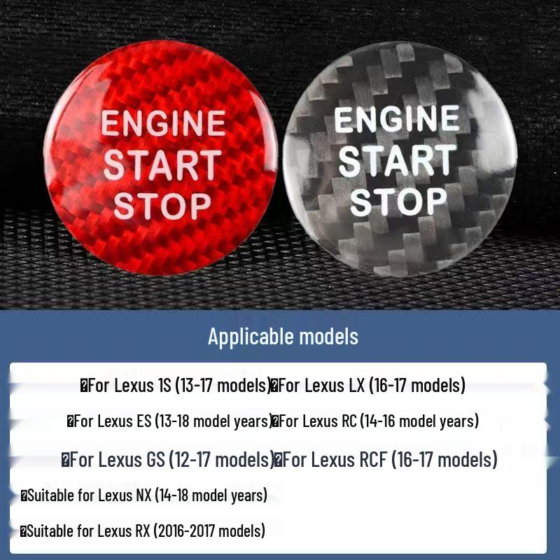 Real Carbon Fiber One-Button Start Ignition Decal for BMW, Mercedes-Benz, Volkswagen, Toyota, Nissan, Honda, Suzuki