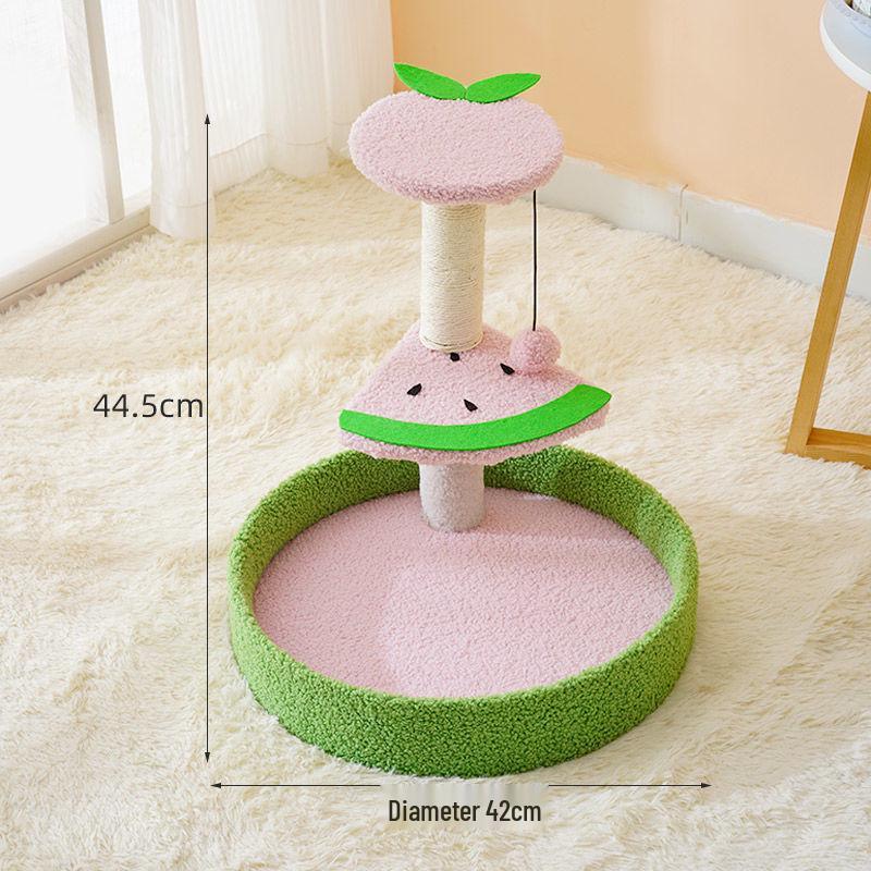 Space-Saving Cat Tree with Bed & Scratching Post for Small Apartments