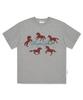 ESCAPEFROM Around Horse Print Oversized Short Sleeve T-Shirt White