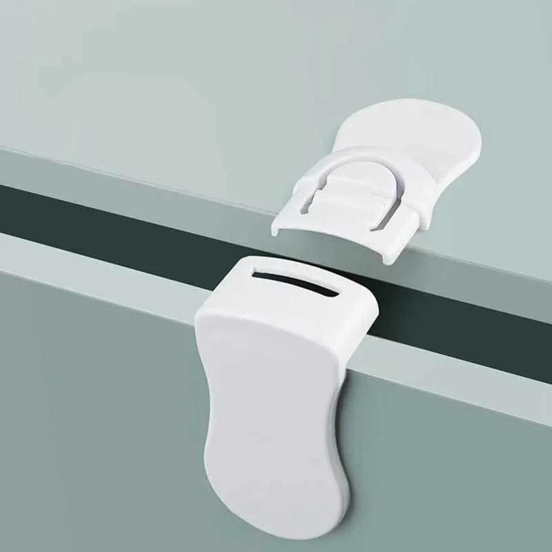 2/5PCS Baby Safety Locks Drawer Lock Anti-Pinching Hand Cabinet White Drawer Locks Refrigerator Lock Buckle Children Protection