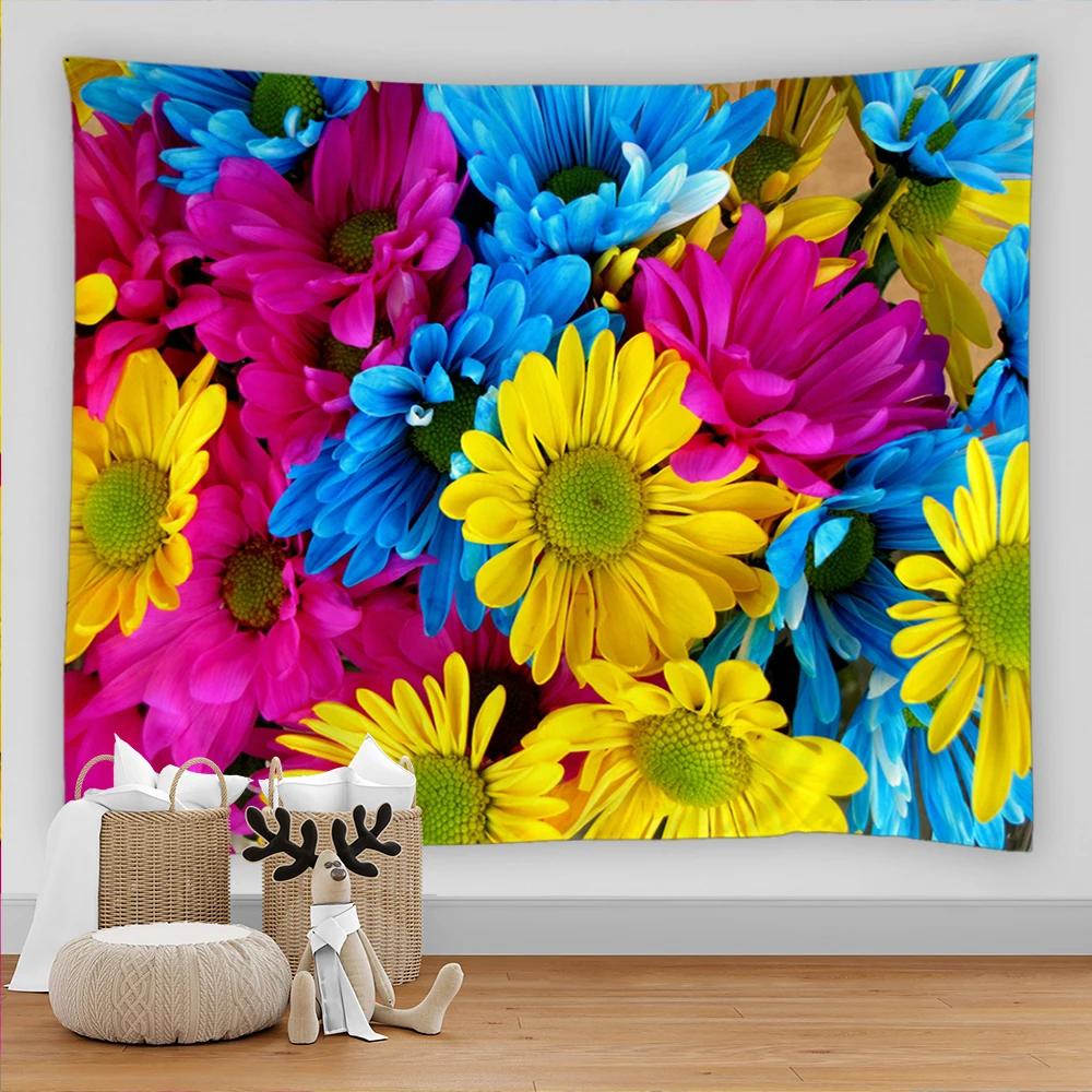 

Beautiful Flowers Tapestry Wall Hanging Chart Hippie Bohemian Tapestries Psychedelic Boho Home Decor Wall Carpet Cloth Tapiz 74x94cm(29x37in)