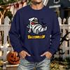 Men's Halloween Printed Long Sleeve T-Shirt Unisex Crewneck Casual Sports Top